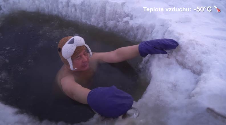 Nikolay v Yakutsku otužuje pri teplote vzduchu -50°C